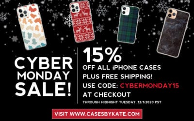 Looking for fun stocking stuffers? Shop small for Cyber Monday deals at Cases by Kate – Use Coupon Code ‘CYBERMONDAY15’ for 15% off all iPhone cases including the new iPhone 12 case series now through Tuesday, December 1st!