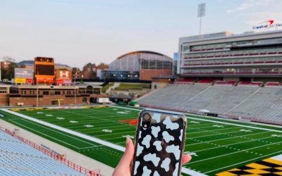 Beautiful day spent walking around #UMD campus! Showing our Baby Blue Cow Pattern iPhone Case – Shop for your new case today #cutephonecases #shopping #cowpattern #pastel