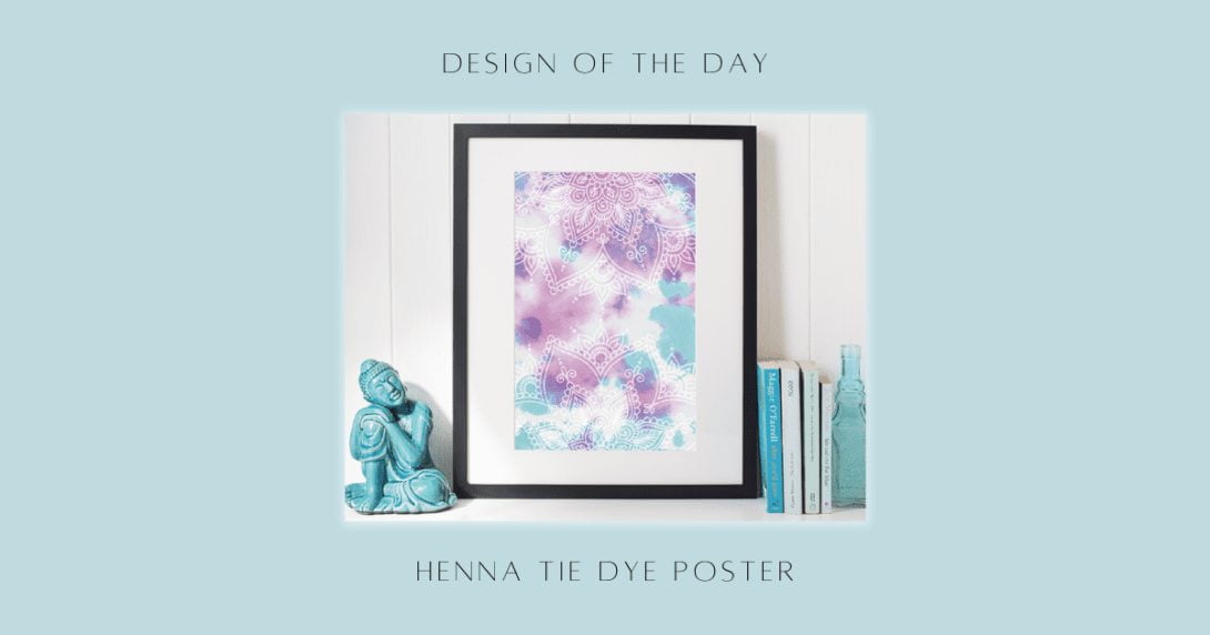 We’ve chosen this serene and colorful Henna Tie Dye art as our #designaday shown here as framed art. Available on a variety of products 🤎