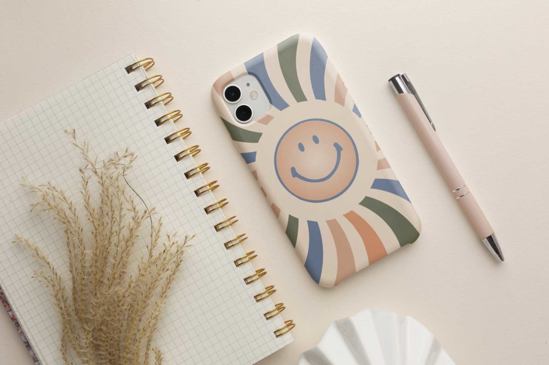 This trendy smiley face design is now available at Cases by Kate. Available on our new tough cases or our original clear iPhone cases, this fun retro-inspired design will brighten your day!